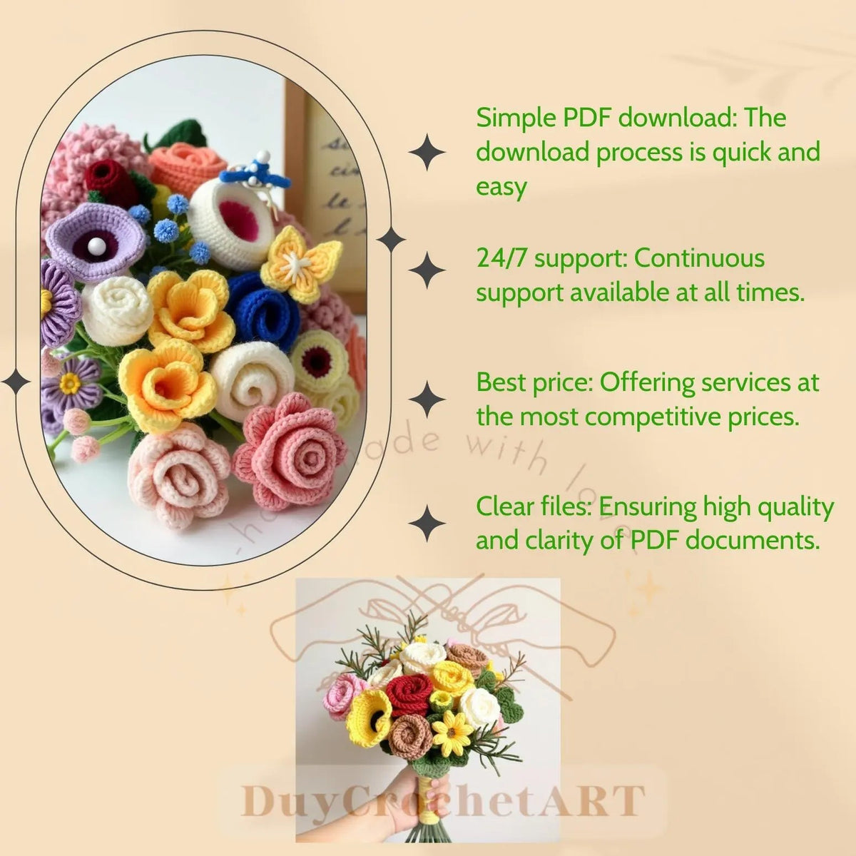 50 In 1 Flower Crochet Pattern Bundle