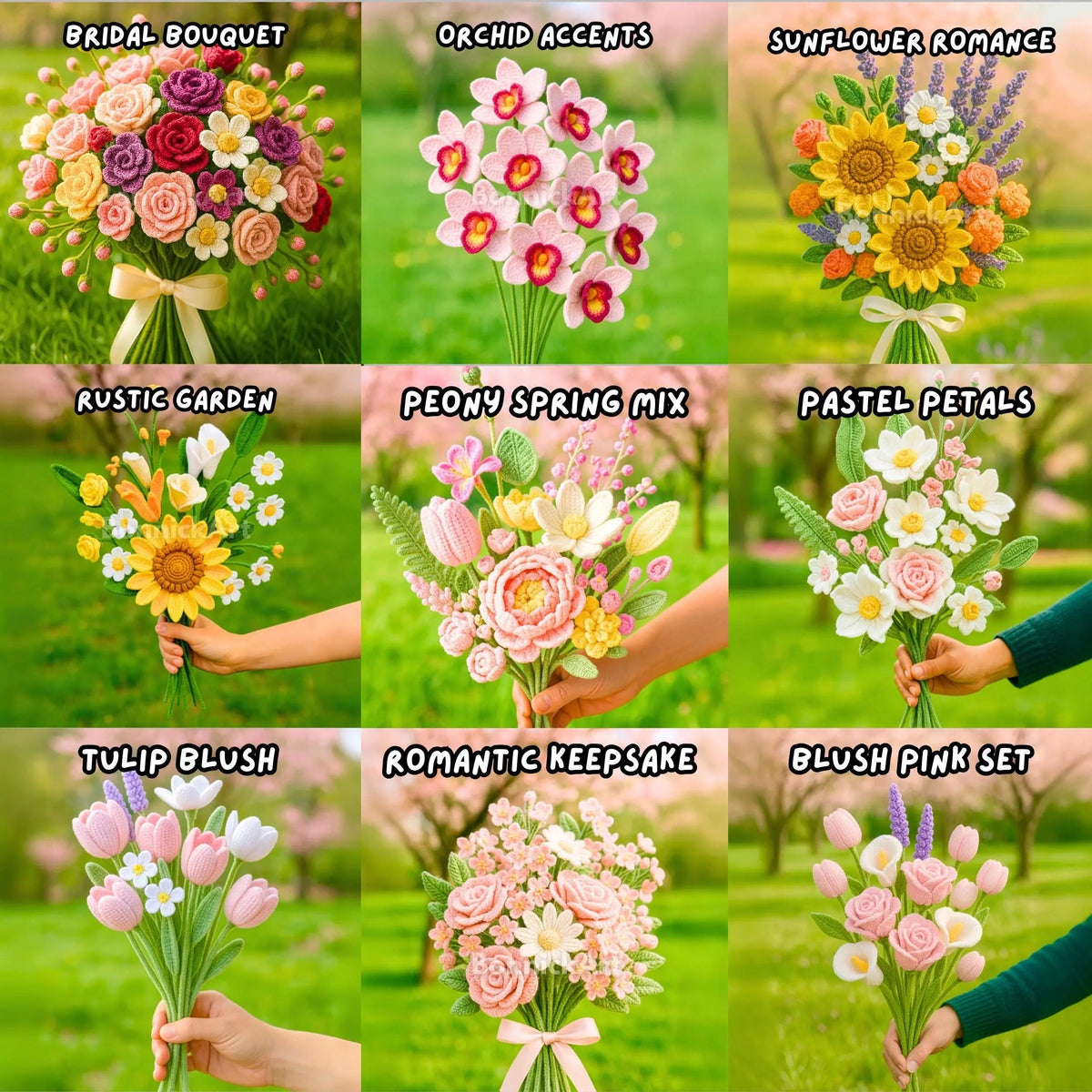 600+ Flower Bouquet Crochet  Pattern