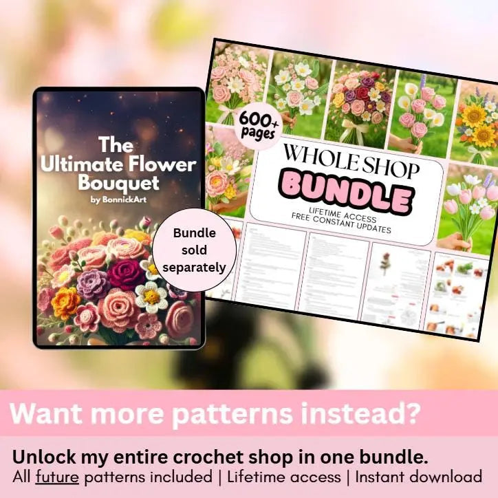 600+ Flower Bouquet Crochet  Pattern