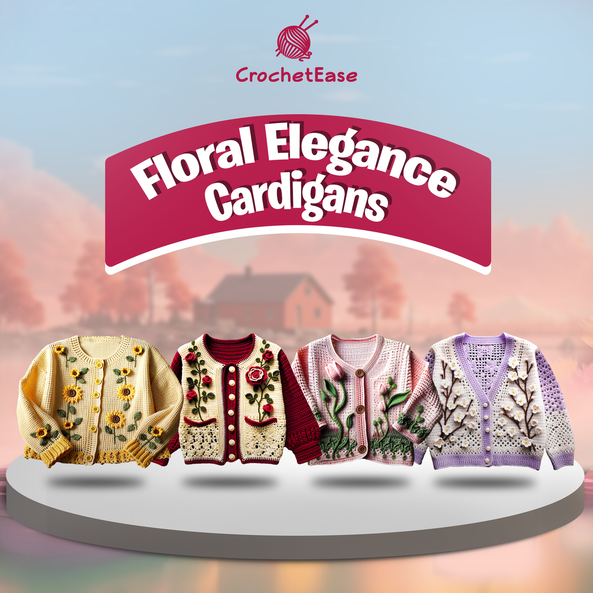 4 in 1 ALL SIZES Floral Elegance Cardigans – Crochet Pattern