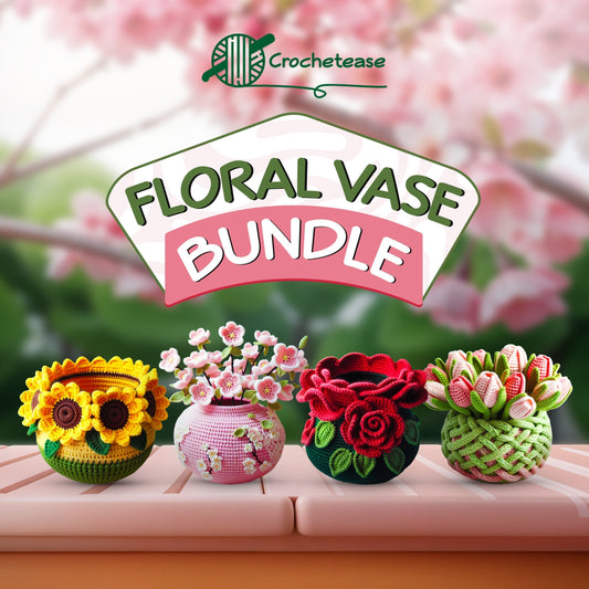 4 in 1 Floral Vase Bundle  – Crochet Pattern
